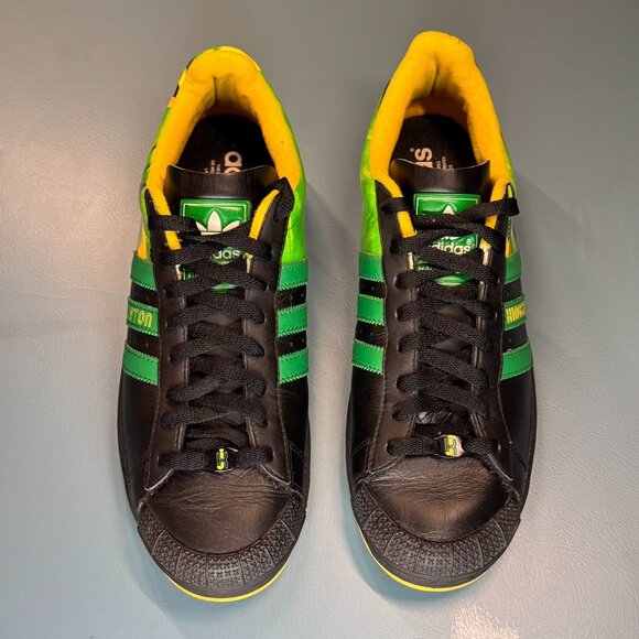 adidas Halfshells Lo Cities \'Kingston\' Men\'s Size 10.5 Black Green Yellow Art Ex